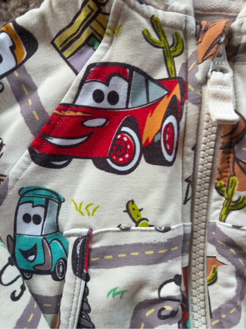 Little Sleepies Disney Pixar Cars Zip Hoodie Sweatshirt Play Collection 6-12 Mo - Picture 2 of 6